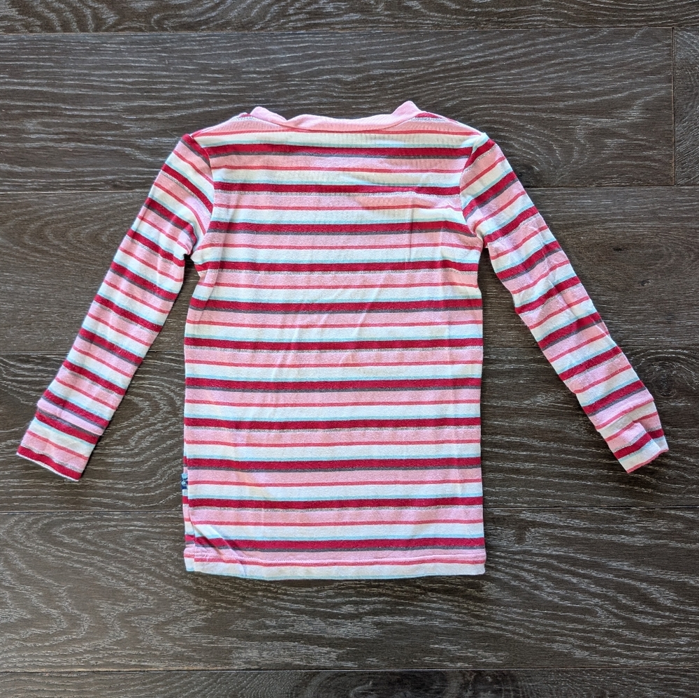 Kickee Pants Print Long Sleeve Pajama Set in Anniversary Bobsled Stripe - 3T - Picture 4 of 6
